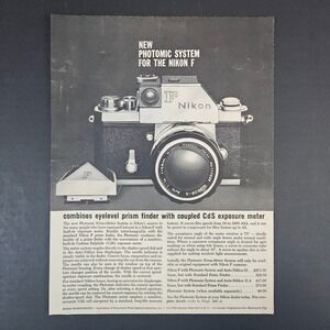 1962 Nikon F Film Camera Vintage Print Ad Ehrenreich Photo-Optical Industries NY